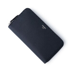 Fendi Blue Zipper Around Long Wallet Coin by SELLERIA